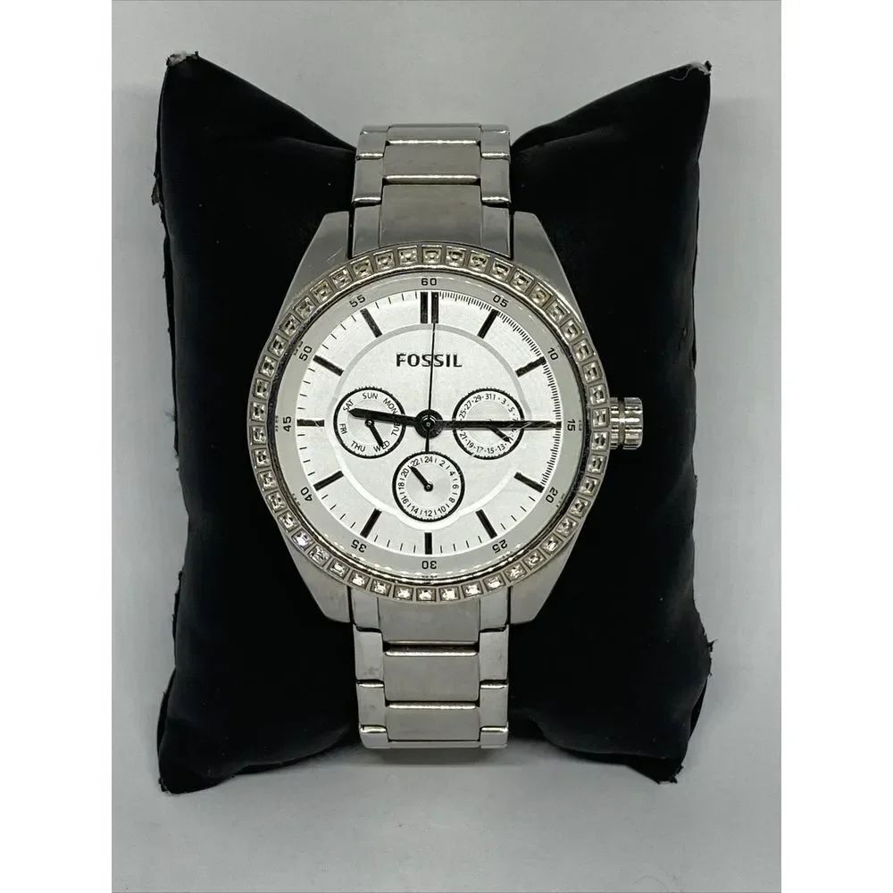 Fossil BQ1432 Womens Silver Stainless Steel Analog Dial Quartz Wrist Watch MP358